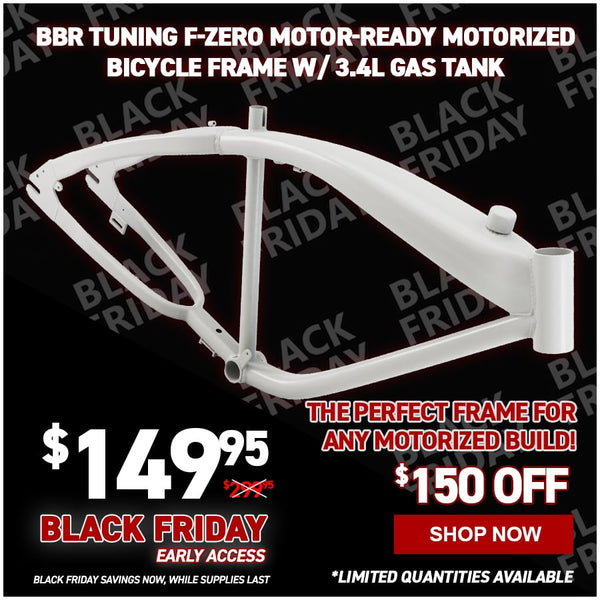 BBR Tuning F-ZERO Motor-Ready Motorized Bicycle Frame w/ 3.4L Gas Tank