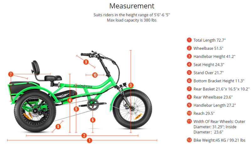 Electric Bike Addmotor Arisetan2Mini Dimensions