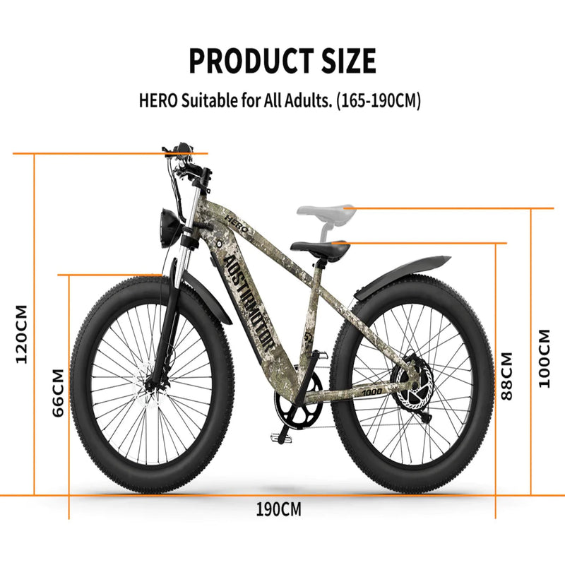 Electric Bike Aostirmotor Hero Dimensions