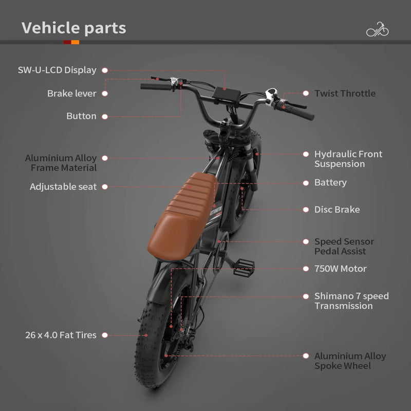 Electric Bike Aostirmotor Storm Parts