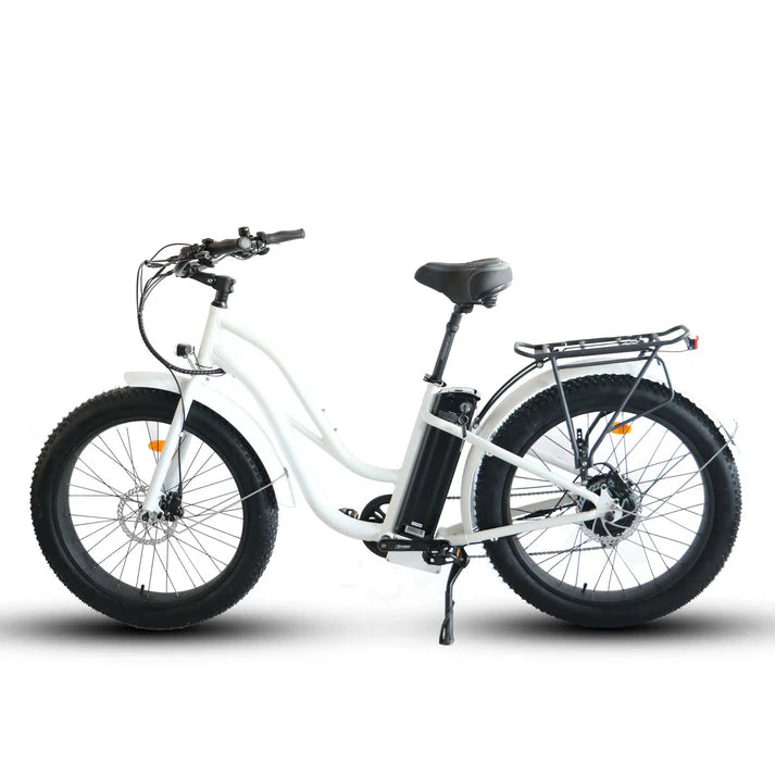 Electric Bike Coastal Cruiser BB-CFT White Left