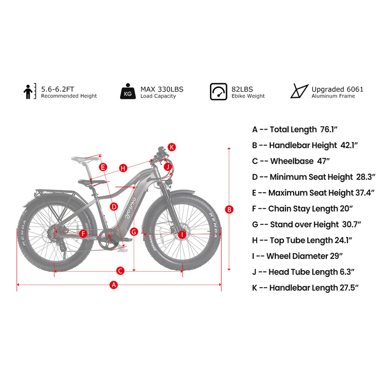 Electric Bike E-Joe Scout Pro Dimensions