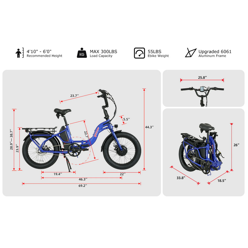 Electric Bike E-Joe Urban Dimensions