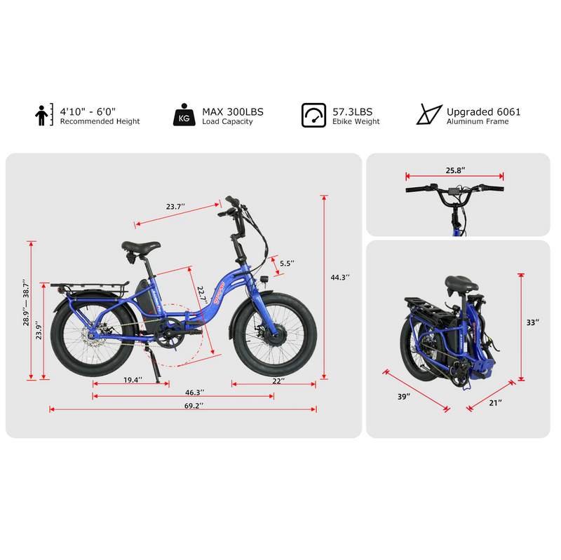 Electric Bike E-Joe Urban Pro Dimensions