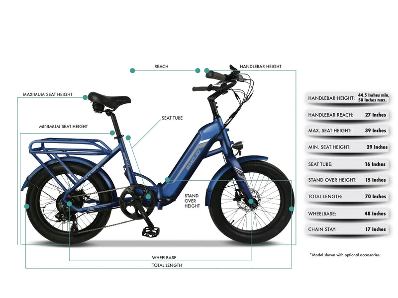 Electric Bike Emojo Bobcat Dimensions