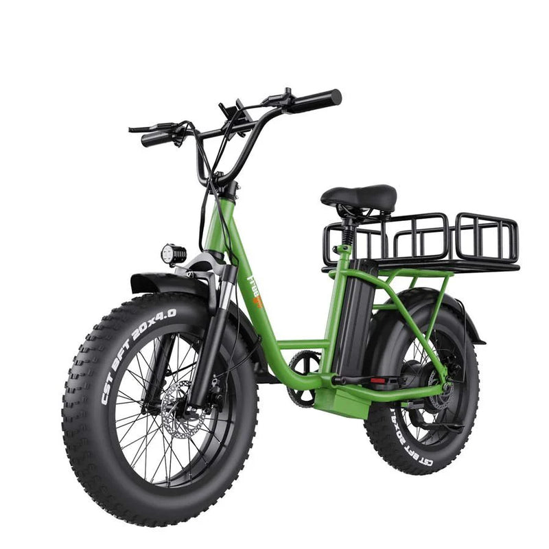 Electric Bike Freego FB-20X Green Left Front Rear Basket