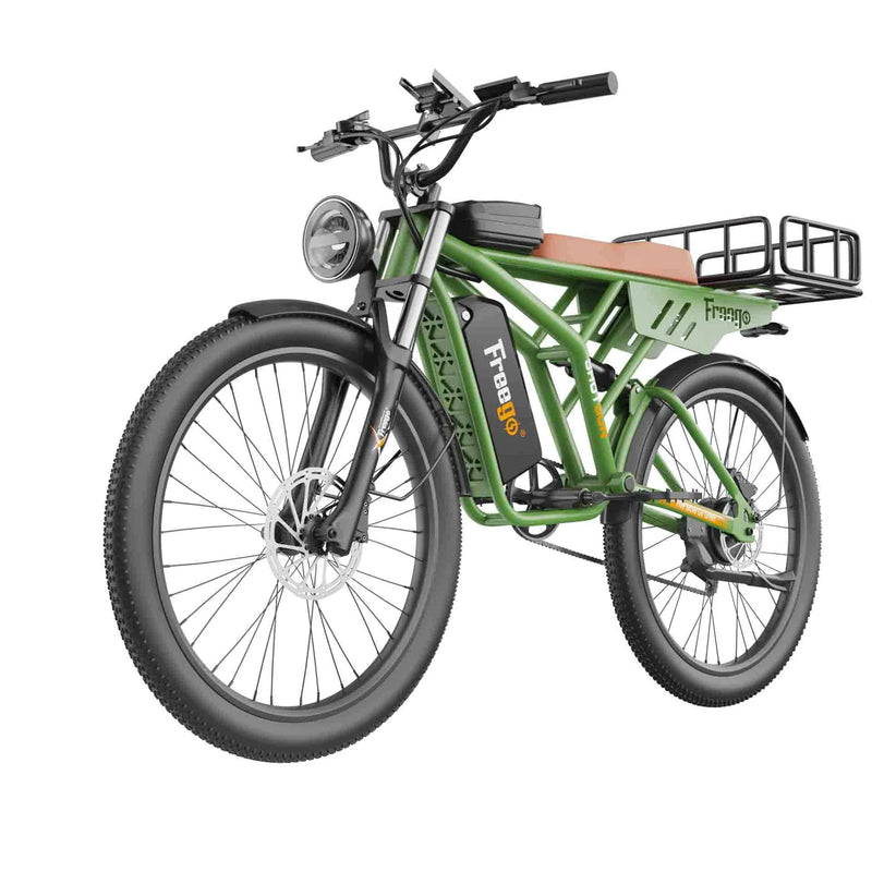 Electric Bike Freego F4 Green Left Front Basket