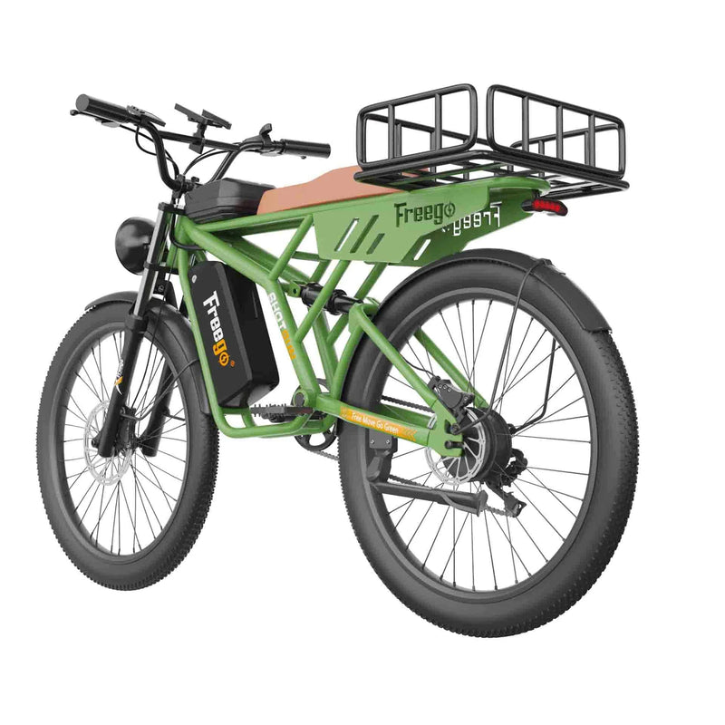 Electric Bike Freego F4 Green Left Rear Basket