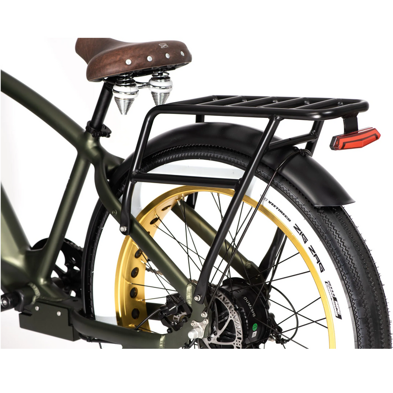 Electric Bike Iconic Cruiser Green Rack