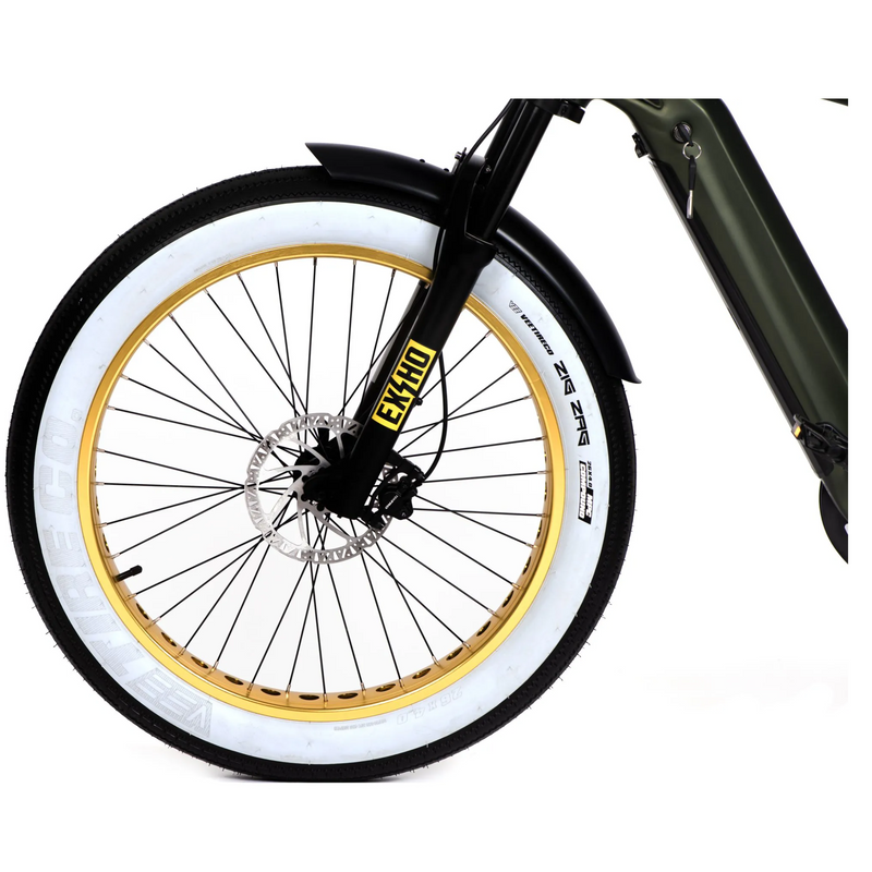 Electric Bike Iconic Cruiser Green Tire