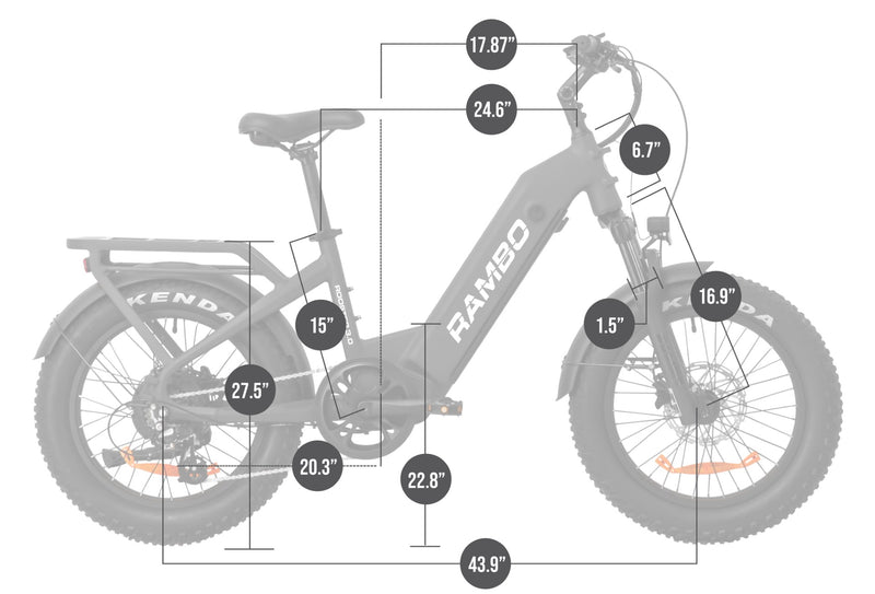 Electric Bike Rambo Rooster 3.0 Dimensions