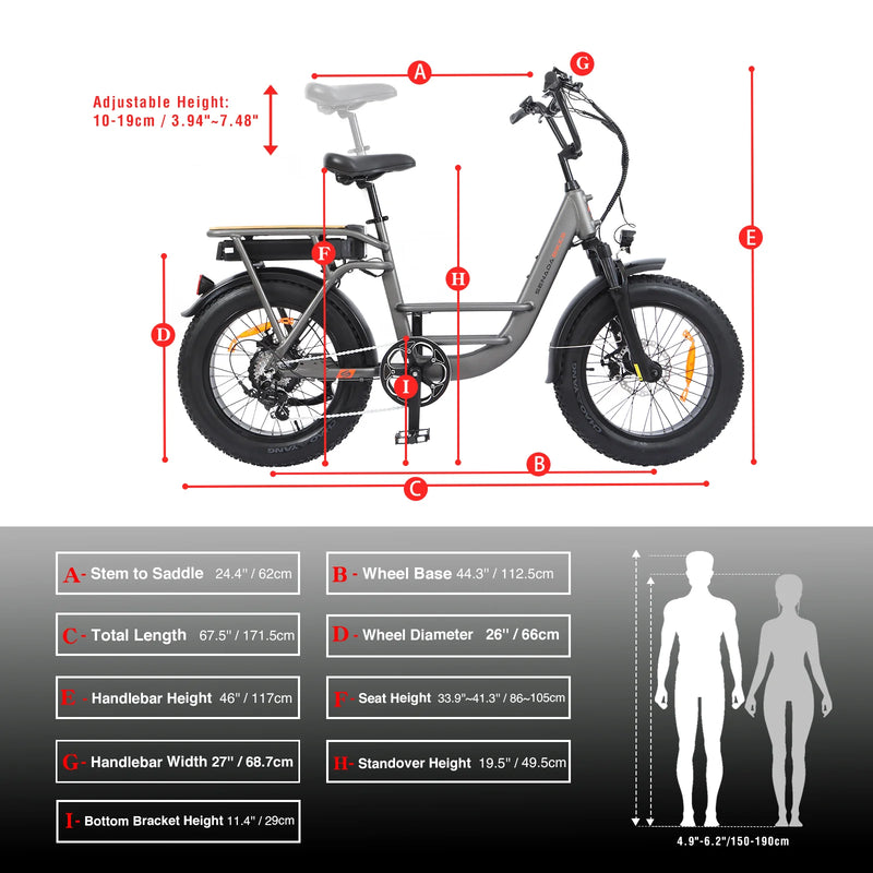 Electric Bike Senada Osprey Dimensions