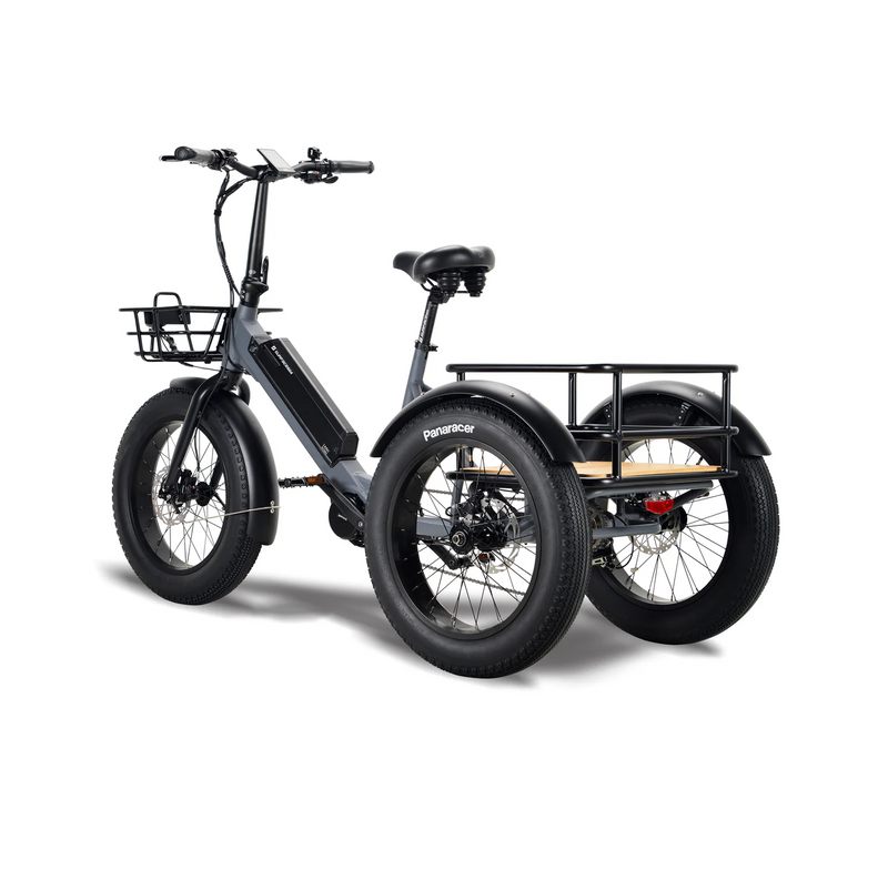 Surface 604 500W 48V Trio Mid Drive Folding Step-Thru Fat Tire Trike Electric Bike