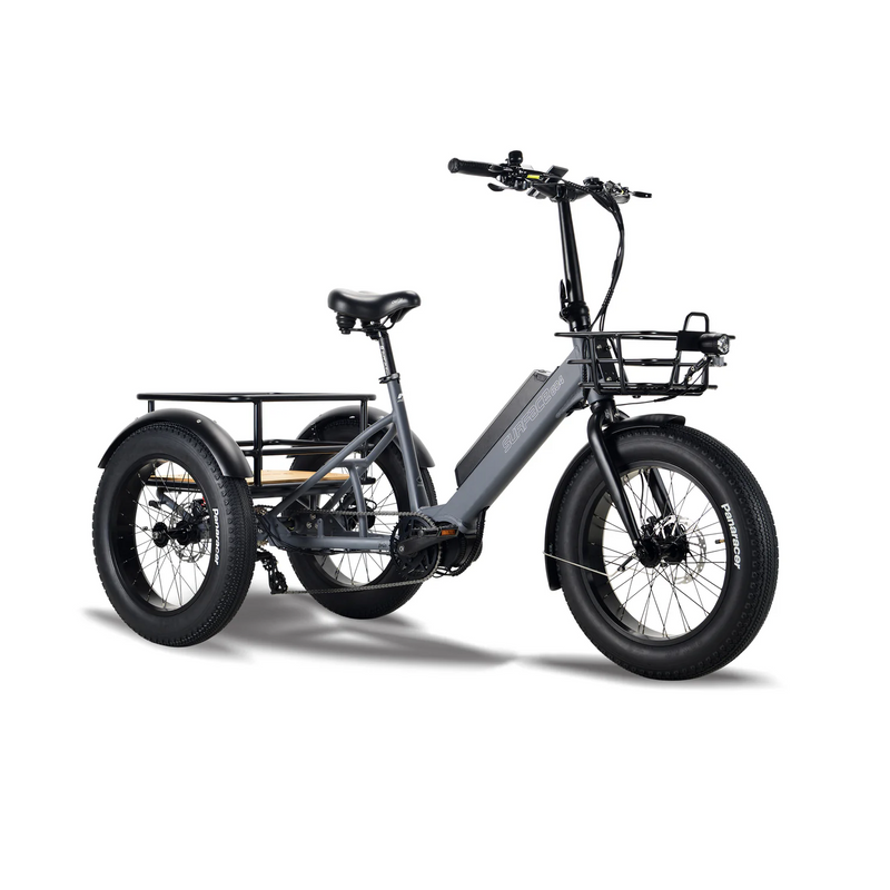 Surface 604 500W 48V Trio Mid Drive Folding Step-Thru Fat Tire Trike Electric Bike