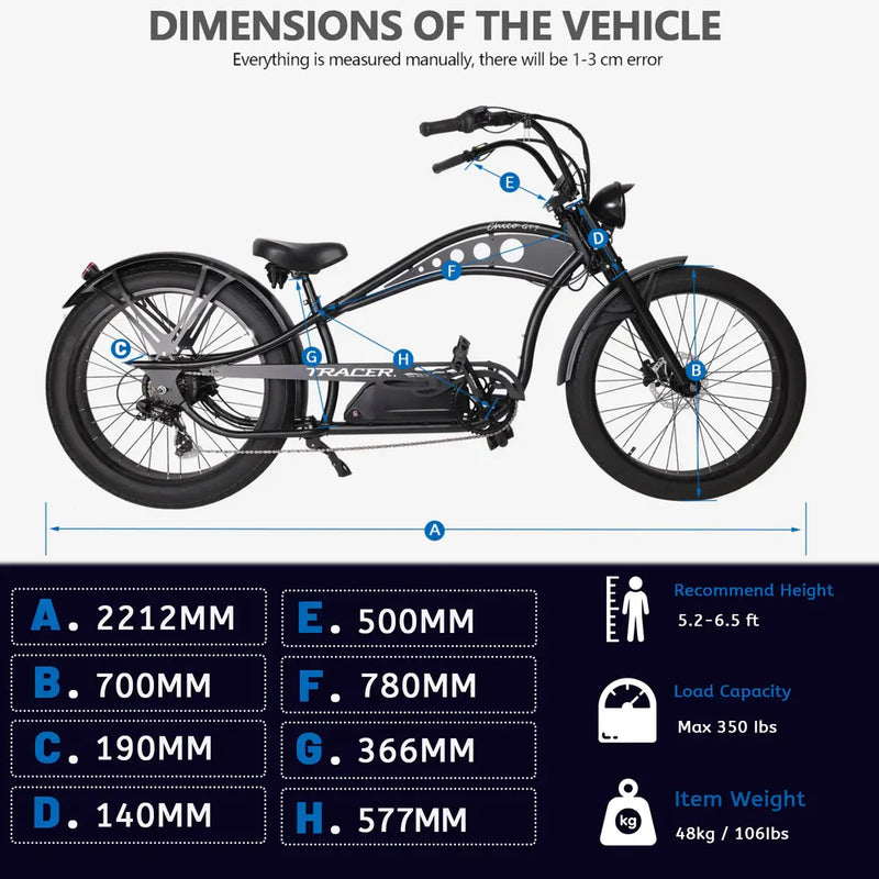 Electric Bike Tracer Chico Dimensions