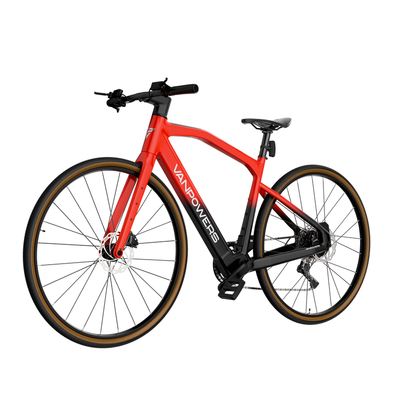 Electric Bike Vanpowers Urban Cross Pro Red Left Front