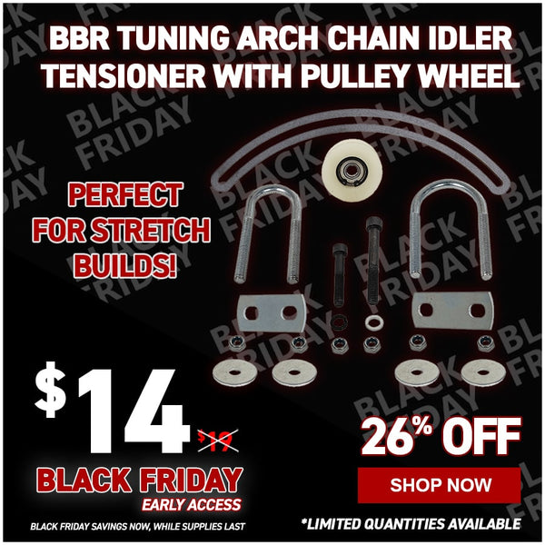 BBR Tuning Arch Chain Idler Tensioner with Pulley Wheel