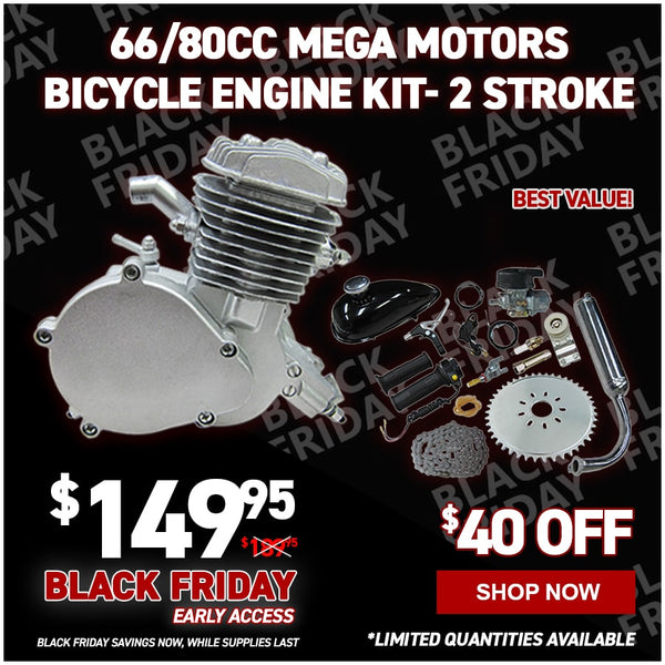 66/80cc Mega Motors Bicycle Engine Kit- 2 Stroke