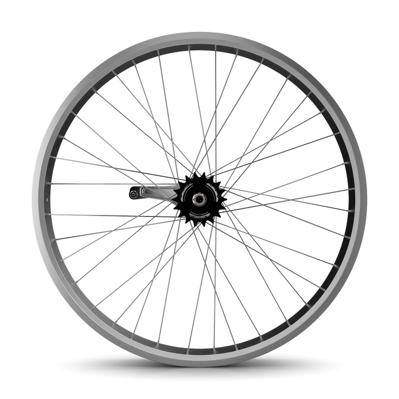 26" Fat Tire Coaster Brake Beach Cruiser Wheel Set (Silver)