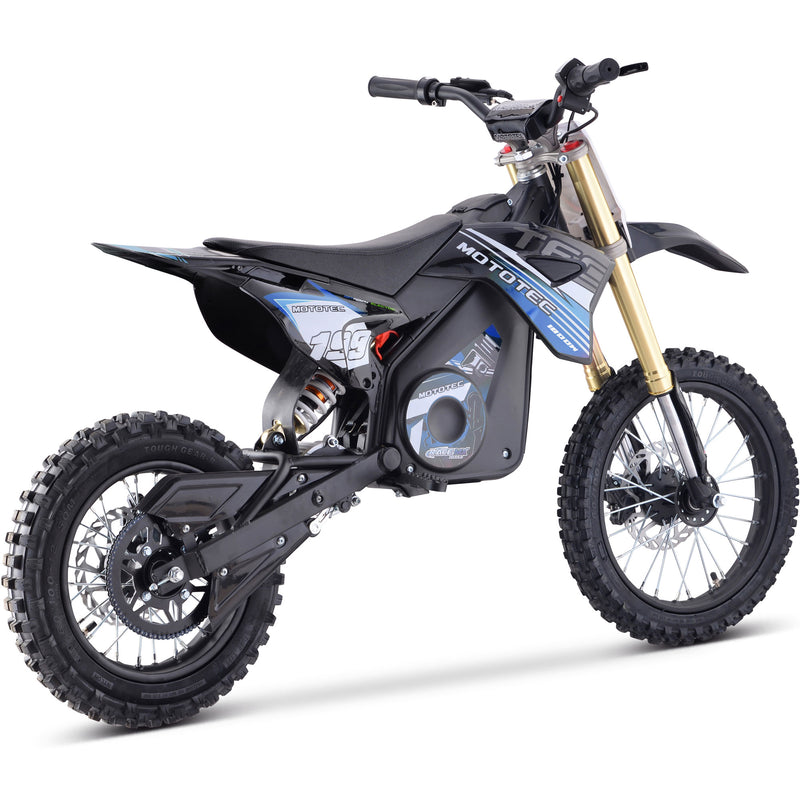 Mini Bike Mototec 1800W Pro Electric Blue Right Rear