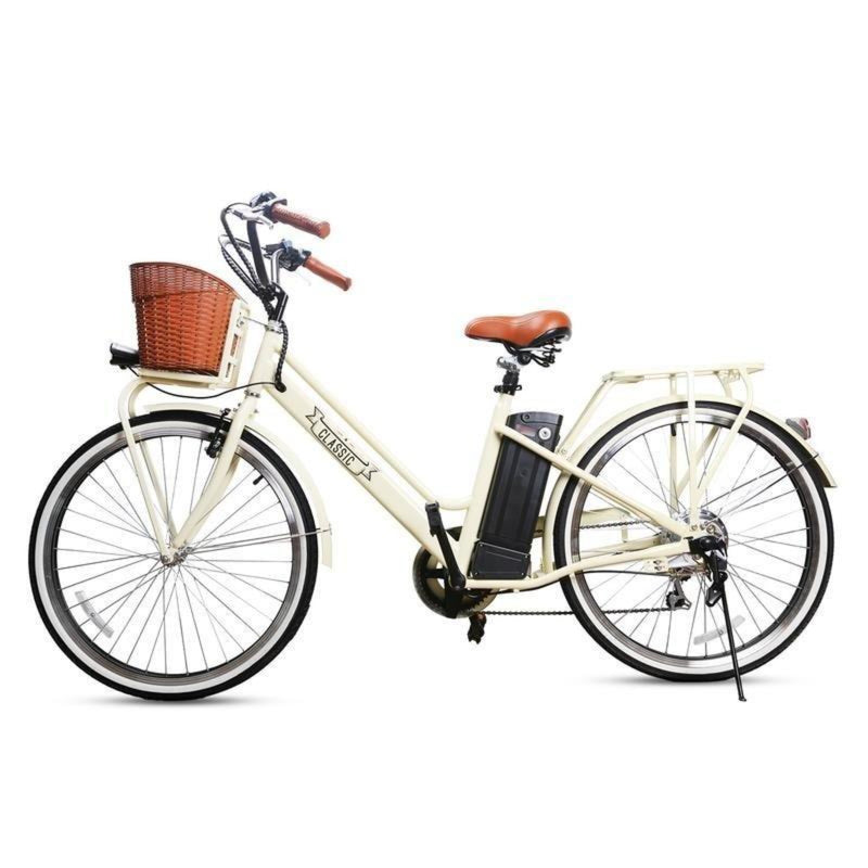 Nakto 250W Classic City white bicycle side