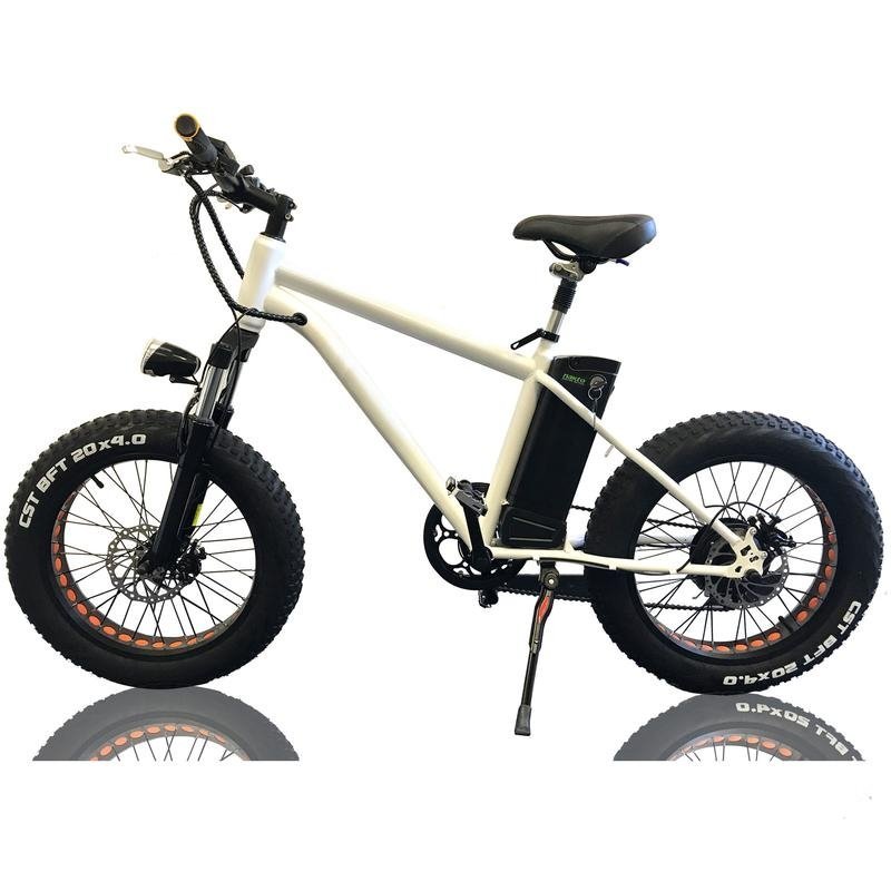 Nakto 300W Mini Cruiser Fat Tire white bicycle side