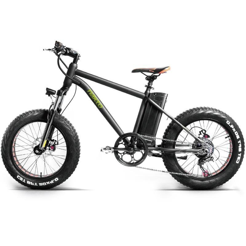 Nakto 300W Mini Cruiser Fat Tire black bicycle side