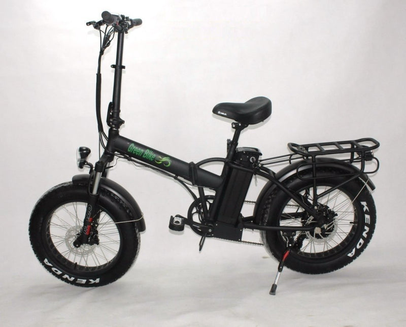 Green Bike 500W GB1 Fat Tire Folding black bicycle side