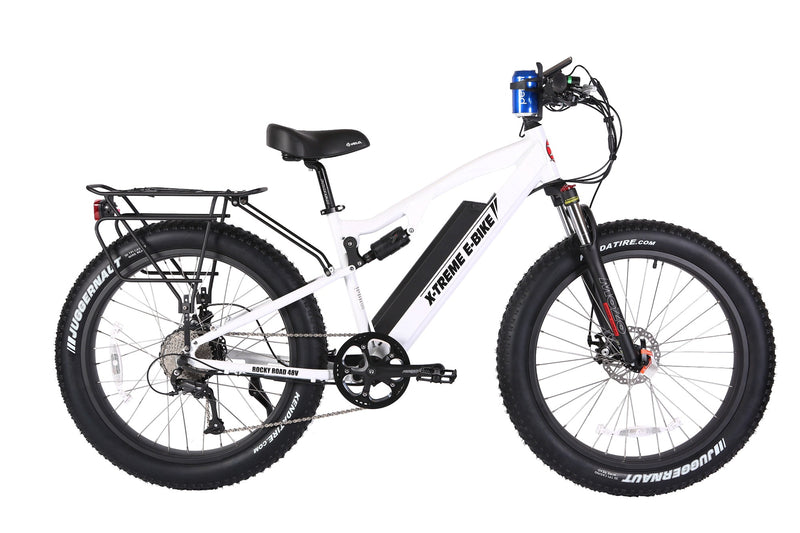 X-Treme 500W Rocky Road Fat Tire Mountain white bicycle side