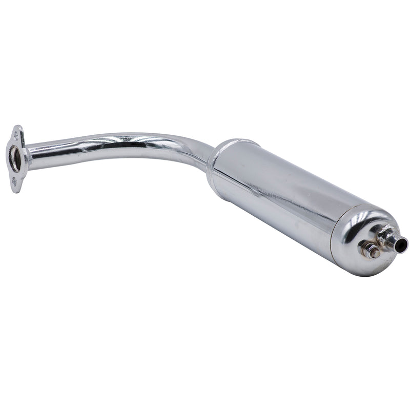 2 Stroke Chrome Muffler - Flat Angled