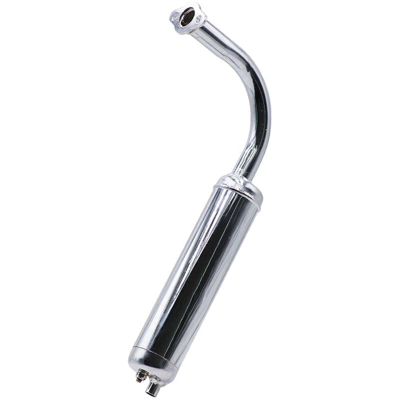 2 Stroke Chrome Muffler -Standing Angled