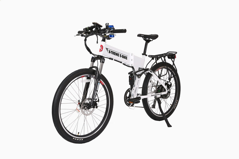 X-Treme 500W Baja Mountain Folding white bicycle side