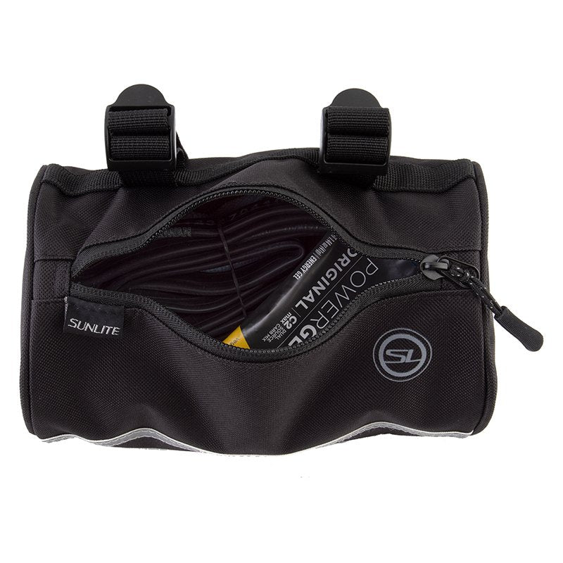 Handlebar bag - front of bag open