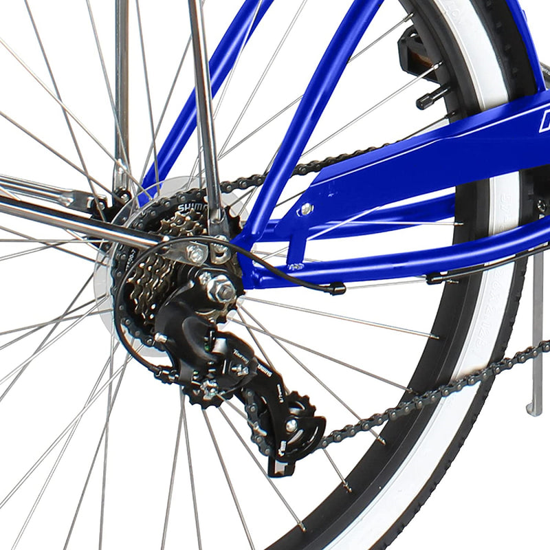 Beach Cruiser Micargi Rover 7SP 24 Male Blue Derailer