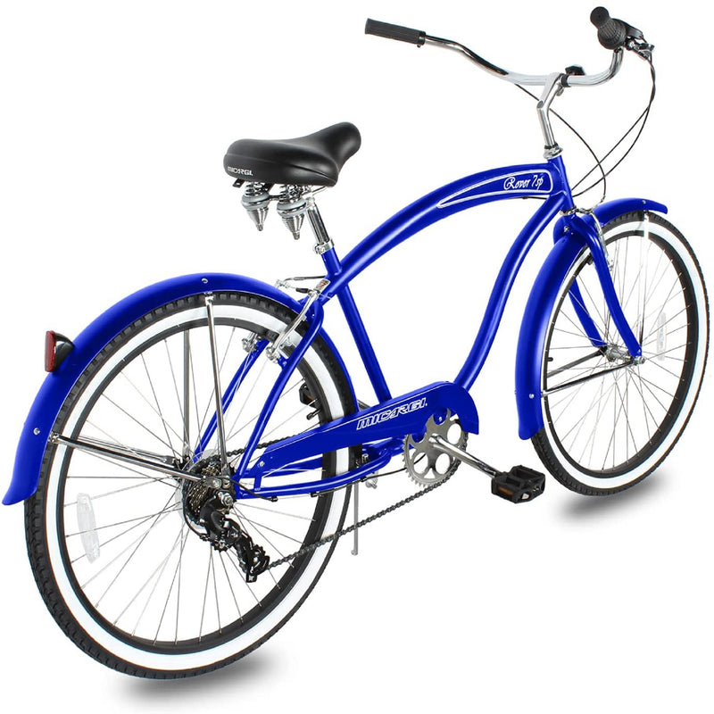 Beach Cruiser Micargi Rover 7SP 24 Male Blue Rear