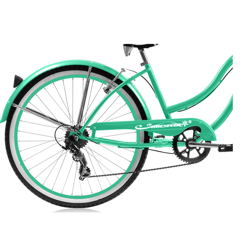 Bicycle Beach Cruiser Micargi Tahiti 24 7SP Womens Green Rear