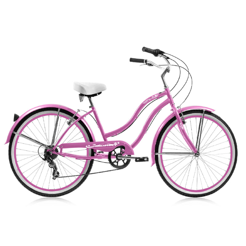 Bicycle Beach Cruiser Micargi Tahiti 24 7SP Womens Pink Main