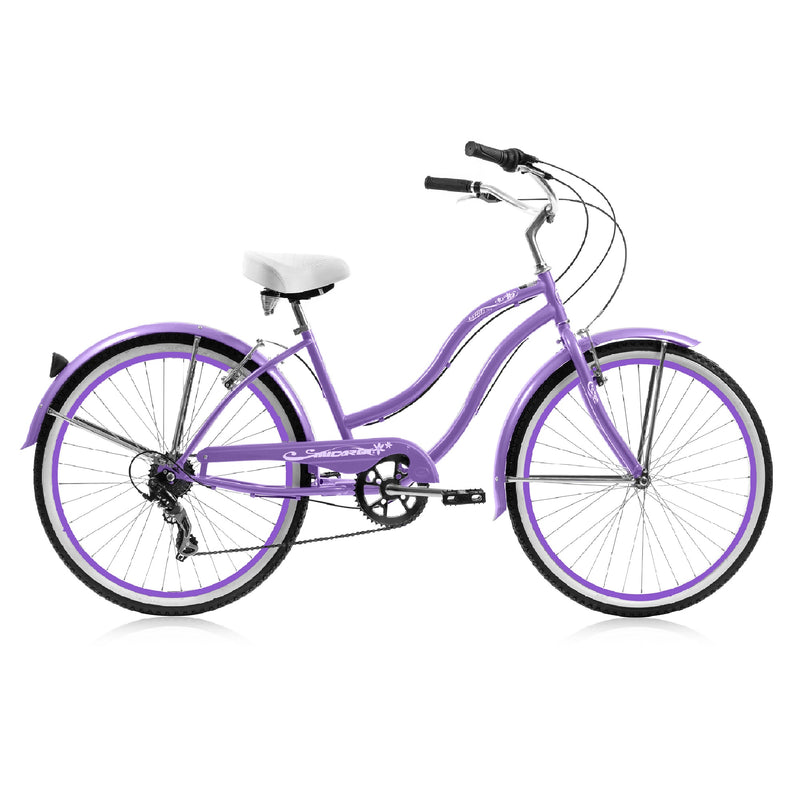 Bicycle Beach Cruiser Micargi Tahiti 24 7SP Womens Purple Main