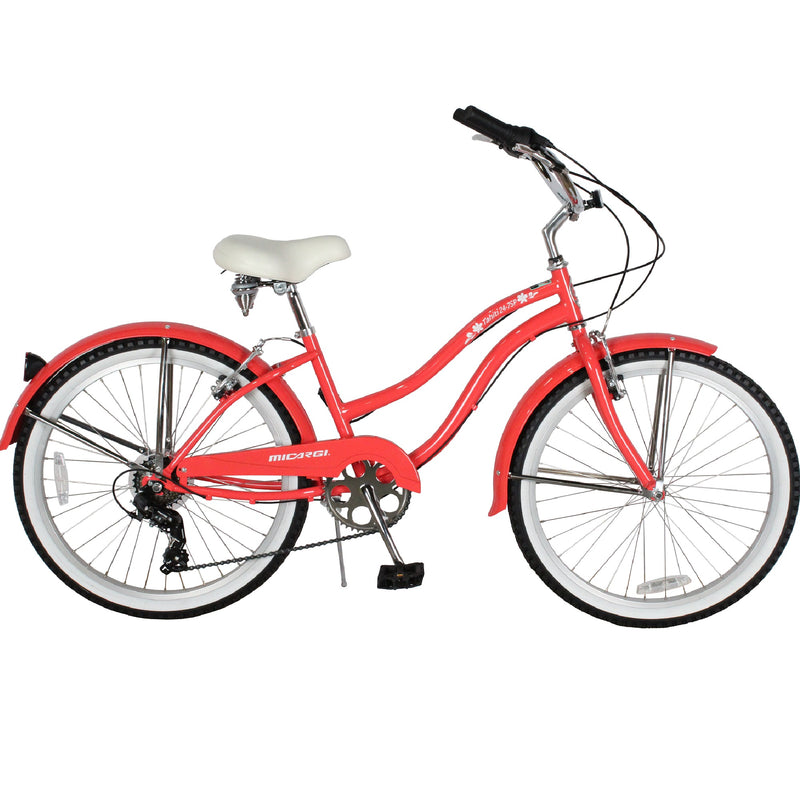 Bicycle Beach Cruiser Micargi Tahiti 24 7SP Womens Red Main