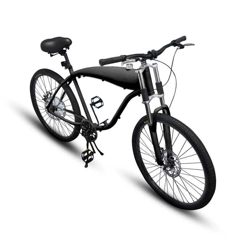 BBR Complete 26 Inch Motor-Ready Motorized Bicycle W/ 2.4L In-Frame Gas Tank - black - Profile