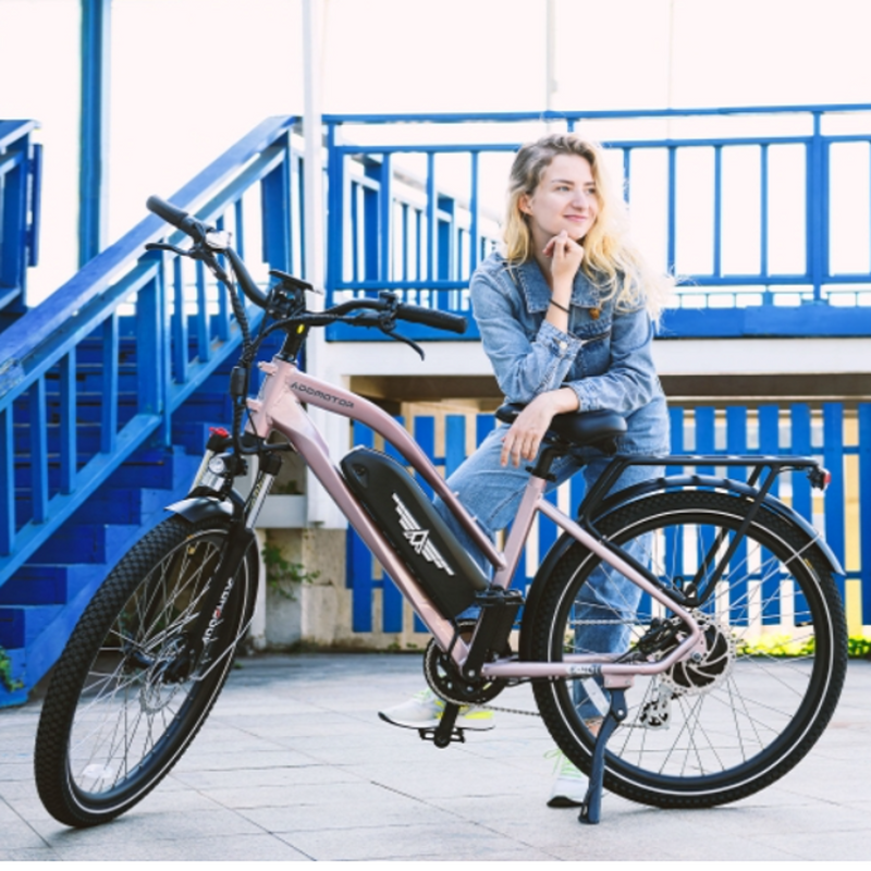 Electric Bike Addmotor E-43 Rose Gold Outside