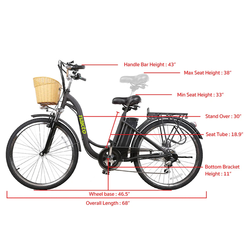 Electric Bike Camel Womens Dimensions