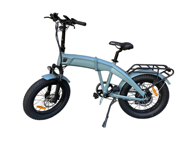 Electric Bike Coastal Cruiser 780 Folding Fat Tire Step Over Grey Left