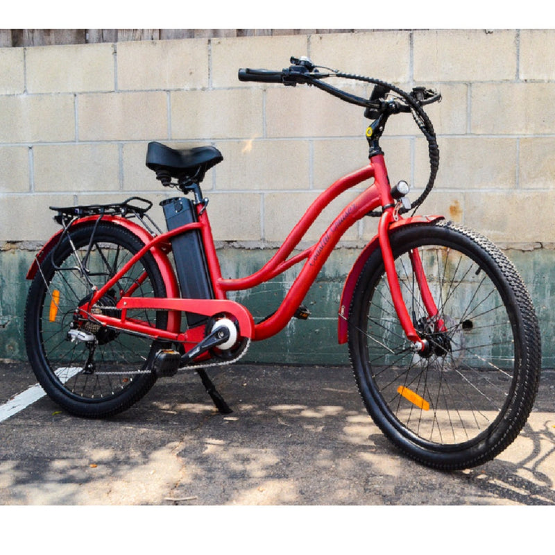 Electric Bike Coastal Cruiser 500W Classic Step Thru Red Right