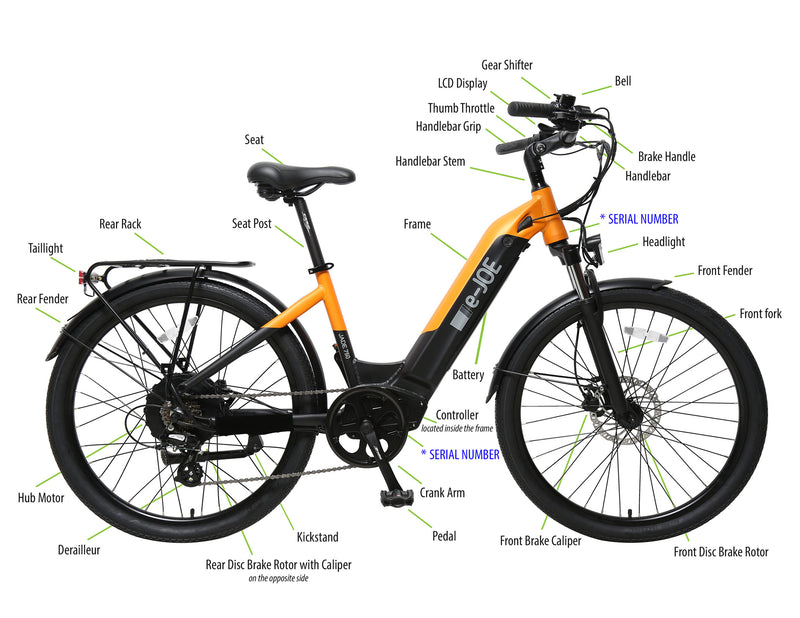 Electric Bike E-Joe Jade Dimensions2