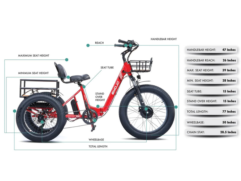 Electric Bike Emojo Bison Pro Dimensions