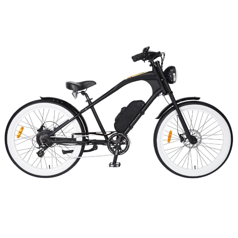 Electric Bike Michael Blast Vacay Hi Black Frame White Rims