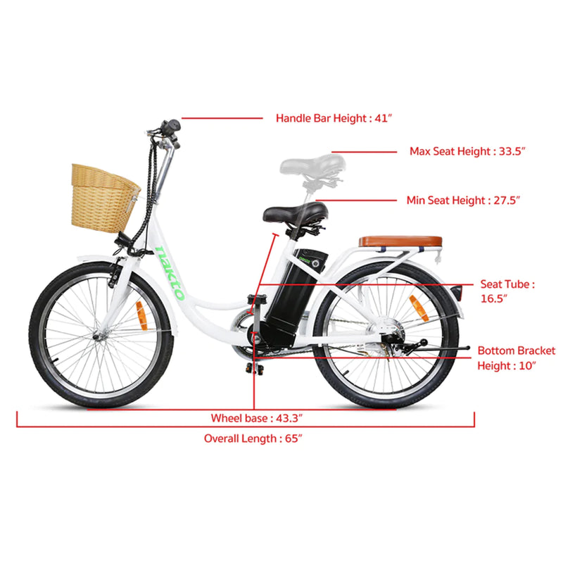 Electric Bike Nakto Elegance Dimensions