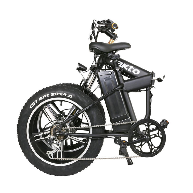 Electric Bike Nakto Folding Mini Cruiser Black Folded