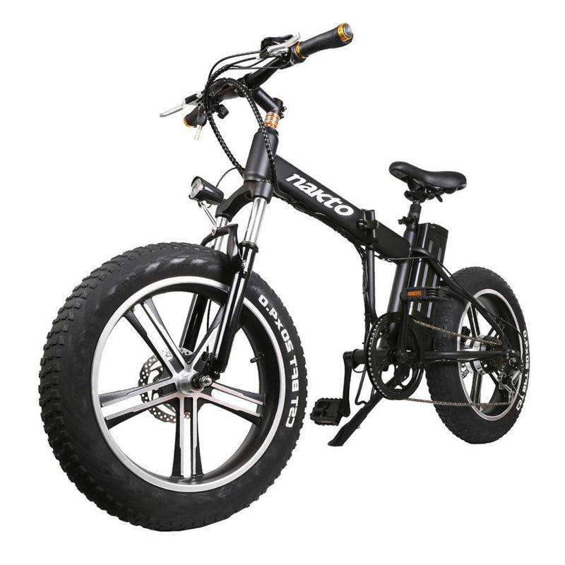 Electric Bike Nakto Folding Mini Cruiser Black Front